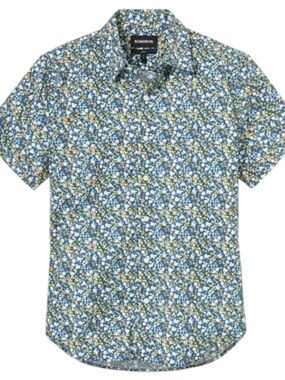 Bonobos Riviera Floral Short Sleeve Stretch Cotton Button Up Shirt Men’s XXL New